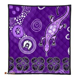 Australia Goanna Aboriginal Quilt - Indigenous Dot Goanna (Purple) Quilt