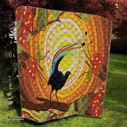 australia superb lyrebird quilt aboriginal art
