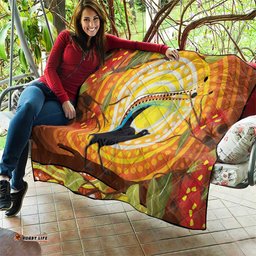 australia superb lyrebird quilt aboriginal art