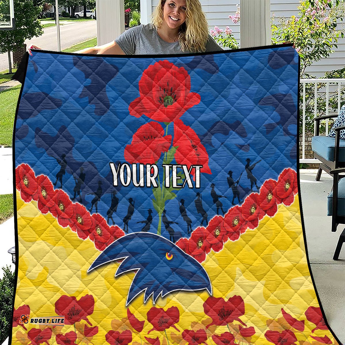 custom adelaide crows football quilt anzac lest we forget