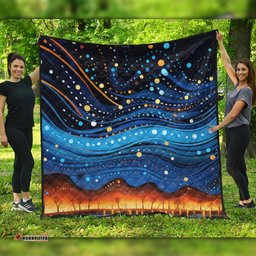 Australia Dreaming Aboriginal Quilt - Aboriginal Dreaming Dot Painting Art Color Inspired Quilt