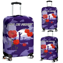 Love New Zealand Luggage Cover - Fern and Camouflage Anzac Lest We Forget Luggage Covers K13
