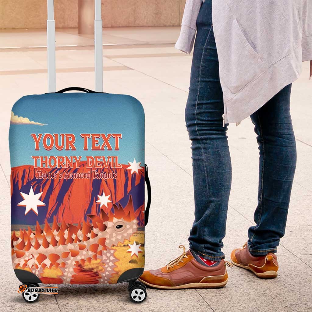 Personalised Australia Thorny Devil Luggage Cover Nature's Armored Knights Aussie Uluru