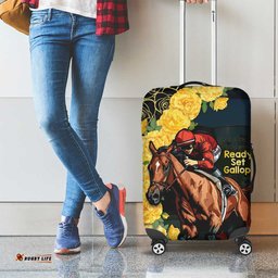 Melbourne Horse Racing Luggage Cover Yellow Roses Ready Set Gallop!
