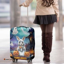 Happy Kangaboo Luggage Cover Kangaroo and Halloween Haunted House