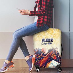 Melbourne Horse Racing Luggage Cover Yellow Rose Champion