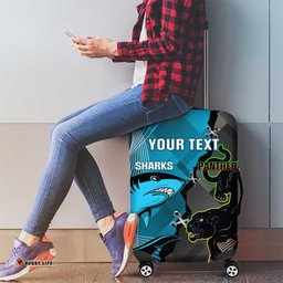 Custom NRL Panthers And Sharks Rugby 2024 Luggage Cover Go Champions Dynamic Version