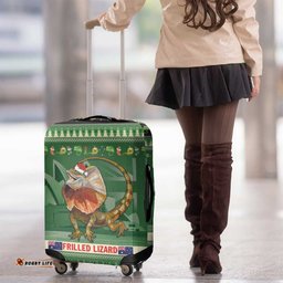 Aussie Frilled Lizard Luggage Cover Merry Christmas