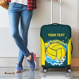 Custom Australia Water Polo 2024 Luggage Cover Aussie Shark National Color Version