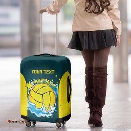 Custom Australia Water Polo 2024 Luggage Cover Aussie Shark National Color Version
