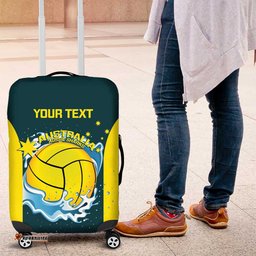Custom Australia Water Polo 2024 Luggage Cover Aussie Shark National Color Version