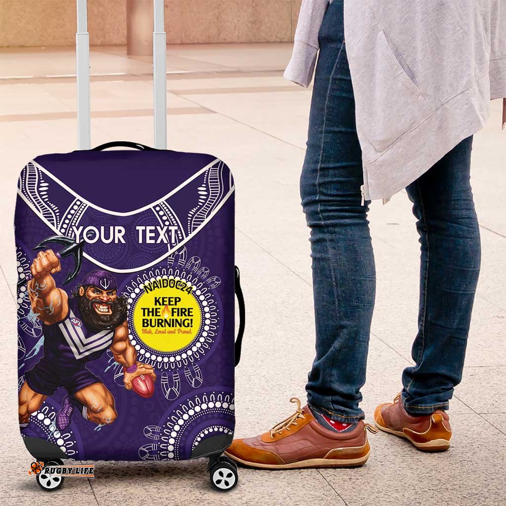Custom AFL Dockers NAIDOC Week Luggage Cover Keep The Fire Burning Indigenous Art