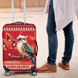 Aussie Kookaburra Luggage Cover Merry Christmas Red Style