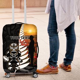 Custom New Zealand Silver Fern Rugby ANZAC Day Luggage Cover 2024 All Black Tiki Mascot