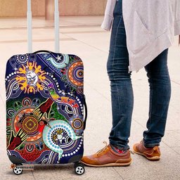 Custom NAIDOC Week 2024 Western Bulldogs Luggage Cover Australia Aboriginal Dot Painting DT02