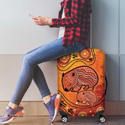 Australia Wombat Luggage Cover Indigenous Art
