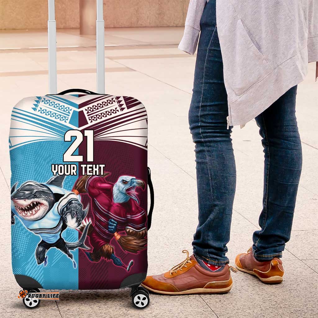 Custom Sea Eagles And Sharks Rugby Luggage Cover Sporty Style