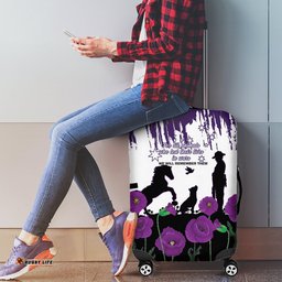 Australia Animal Heroes ANZAC Luggage Cover Purple Poppy We Will Remember Them