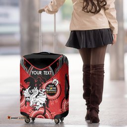 Custom NRL Dragons NAIDOC Week Luggage Cover Keep The Fire Burning Indigenous Art
