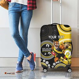 Custom AFL Richmond NAIDOC Week Luggage Cover Keep The Fire Burning Indigenous Art