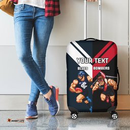 Custom Blues And Bombers Football Luggage Cover 2024 Together Sporty
