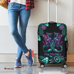 Personalised Hope Fight Suicide Prevention Awareness Luggage Cover Aboriginal Motif