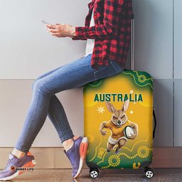 Australia Rugby 2024 Luggage Cover Go Wallabies Aboriginal Pattern