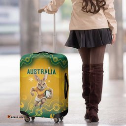Australia Rugby 2024 Luggage Cover Go Wallabies Aboriginal Pattern