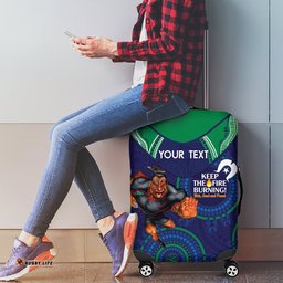Custom NRL Warriors NAIDOC Week Luggage Cover Keep The Fire Burning Indigenous Art
