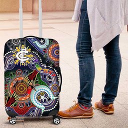 Custom NAIDOC Week 2024 Carlton Blues Luggage Cover Australia Aboriginal Dot Painting DT02