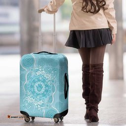 Blue Australia Lizard With Aboriginal Art Luggage Cover