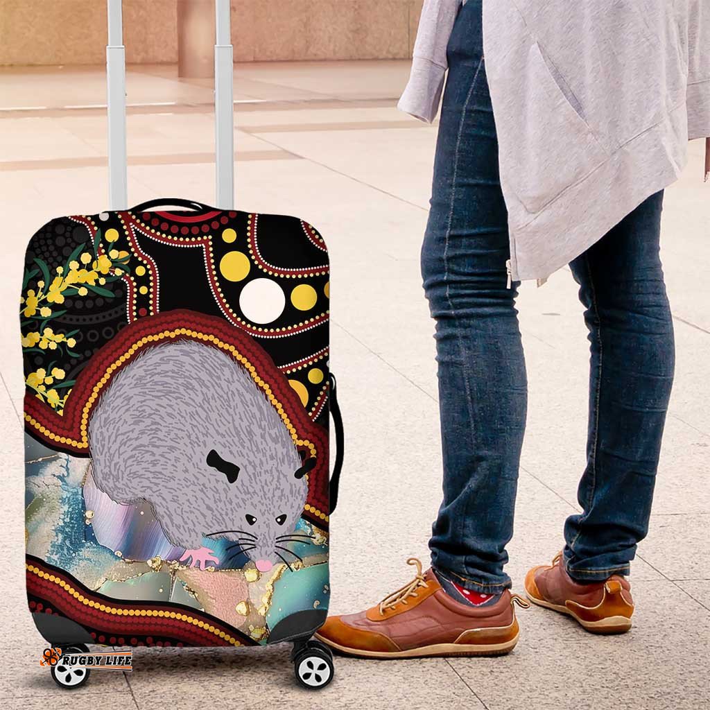 Australia Possum Luggage Cover Aboriginal Art Mix Aussie Opal
