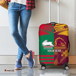 Custom NRL Rabbitohs and Broncos Luggage Cover Sporty Style