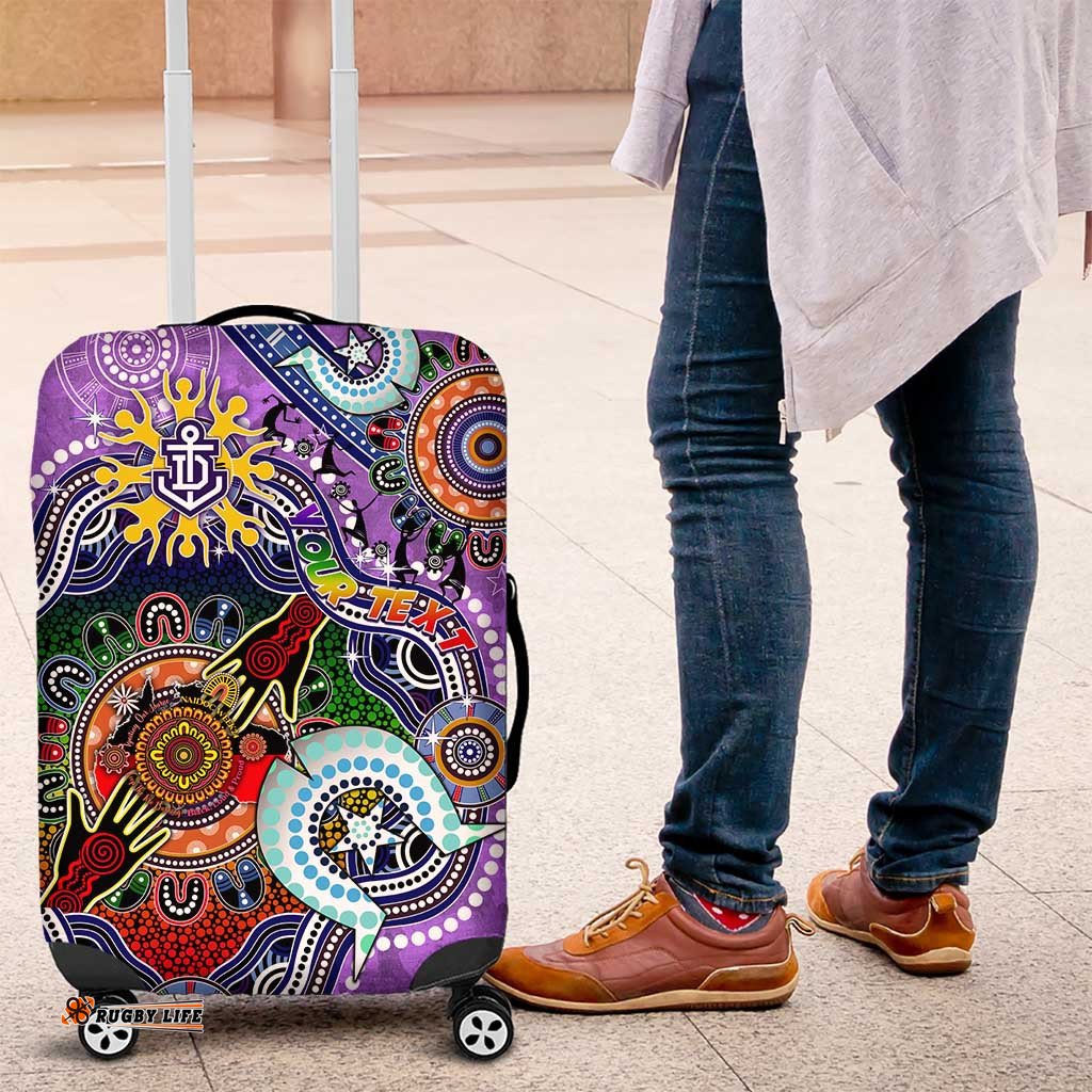 Custom NAIDOC Week 2024 Fremantle Dockers Freo Luggage Cover Australia Aboriginal Dot Painting DT02