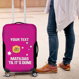 Custom Australia Soccer Luggage Cover Matildas Go Champions Pink