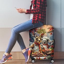 Aussie Christmas Kangaroo and Koala Luggage Cover