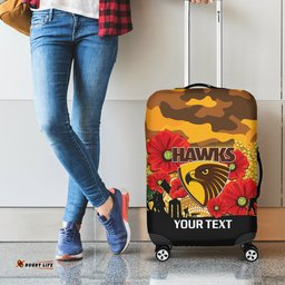 Custom Hawks Football ANZAC Luggage Cover Gallipoli Camouflage With Poppies
