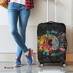 Australia Aboriginal Luggage Cover Autism It's Okay To Be Different