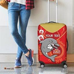 Custom NRL Dolphins NAIDOC Week Luggage Cover Keep The Fire Burning Indigenous Art