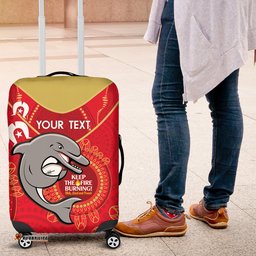 Custom NRL Dolphins NAIDOC Week Luggage Cover Keep The Fire Burning Indigenous Art