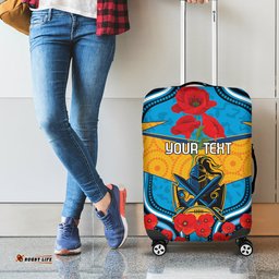 Custom GLD Titans Rugby ANZAC Luggage Cover Gallipoli Soldier With Aboriginal Art