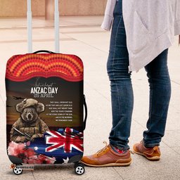Australia ANZAC Day Luggage Cover Koala and Kangaroo Red Poppy Flower Field Aboriginal Pattern