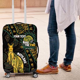 Australia Matildas Indigenous Luggage Cover NAIDOC 2024 Keep The Fire Burning