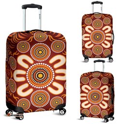 Aboriginal Luggage Covers Circle Flowers Patterns Ver02
