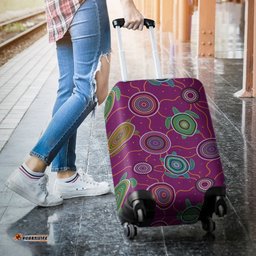 Luggage Cover Aboriginal Turtle Purple Australia Dot Patterns