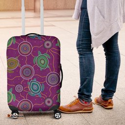 Luggage Cover Aboriginal Turtle Purple Australia Dot Patterns