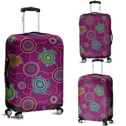 Luggage Cover Aboriginal Turtle Purple Australia Dot Patterns
