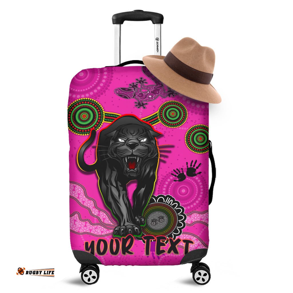 Custom Personalised Panthers Luggage Covers Aboriginal with Lizard
