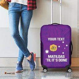 Custom Australia Soccer Luggage Cover Matildas Go Champions Purple