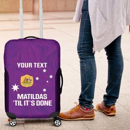 Custom Australia Soccer Luggage Cover Matildas Go Champions Purple